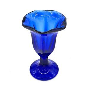Vintage Cobalt Blue 6" Goblet Parfait Glass - Set of 6